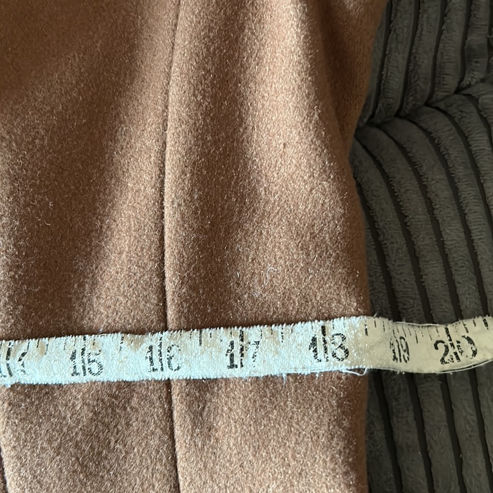 M COLLECTION vintage brown fitted coat with faux fur collar size medium - Picture 15 of 16